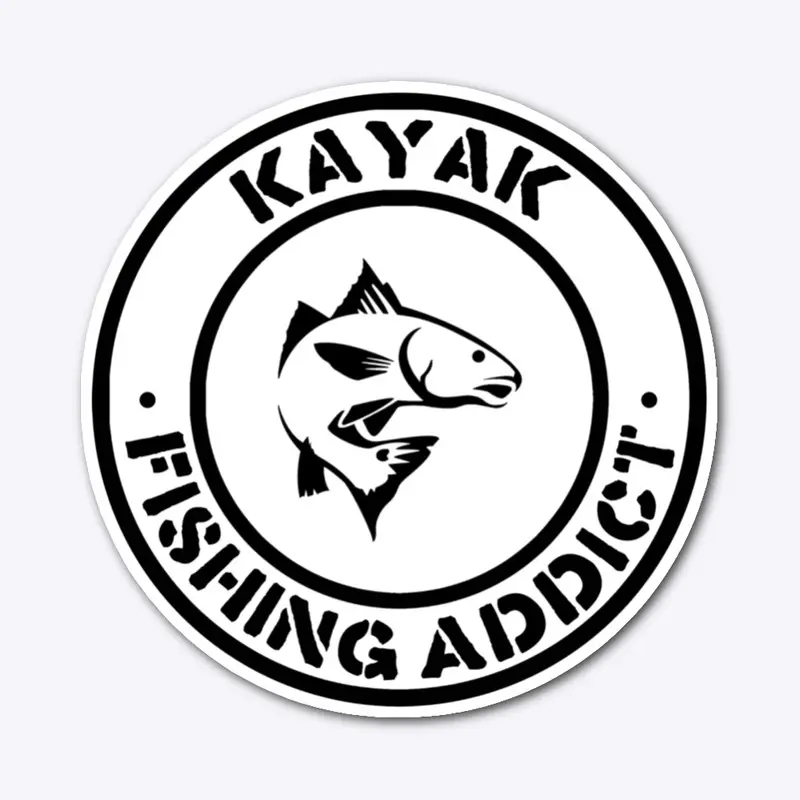 Kayak Fishing Addict Sticker (5" x 5")